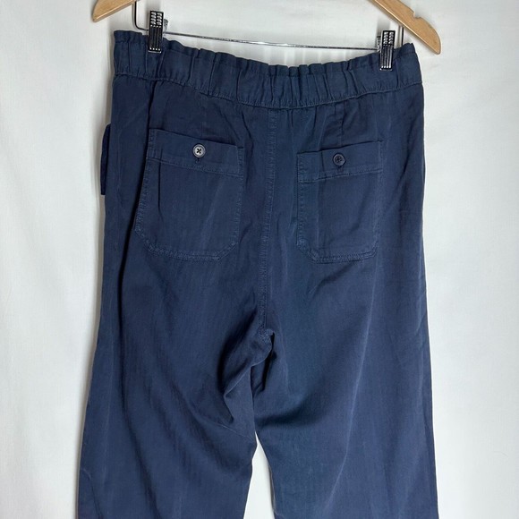 NWT GAP Women's Pull-On Pants Size 10 Navy Herringbone High Rise Elastic Waist - Picture 6 of 9